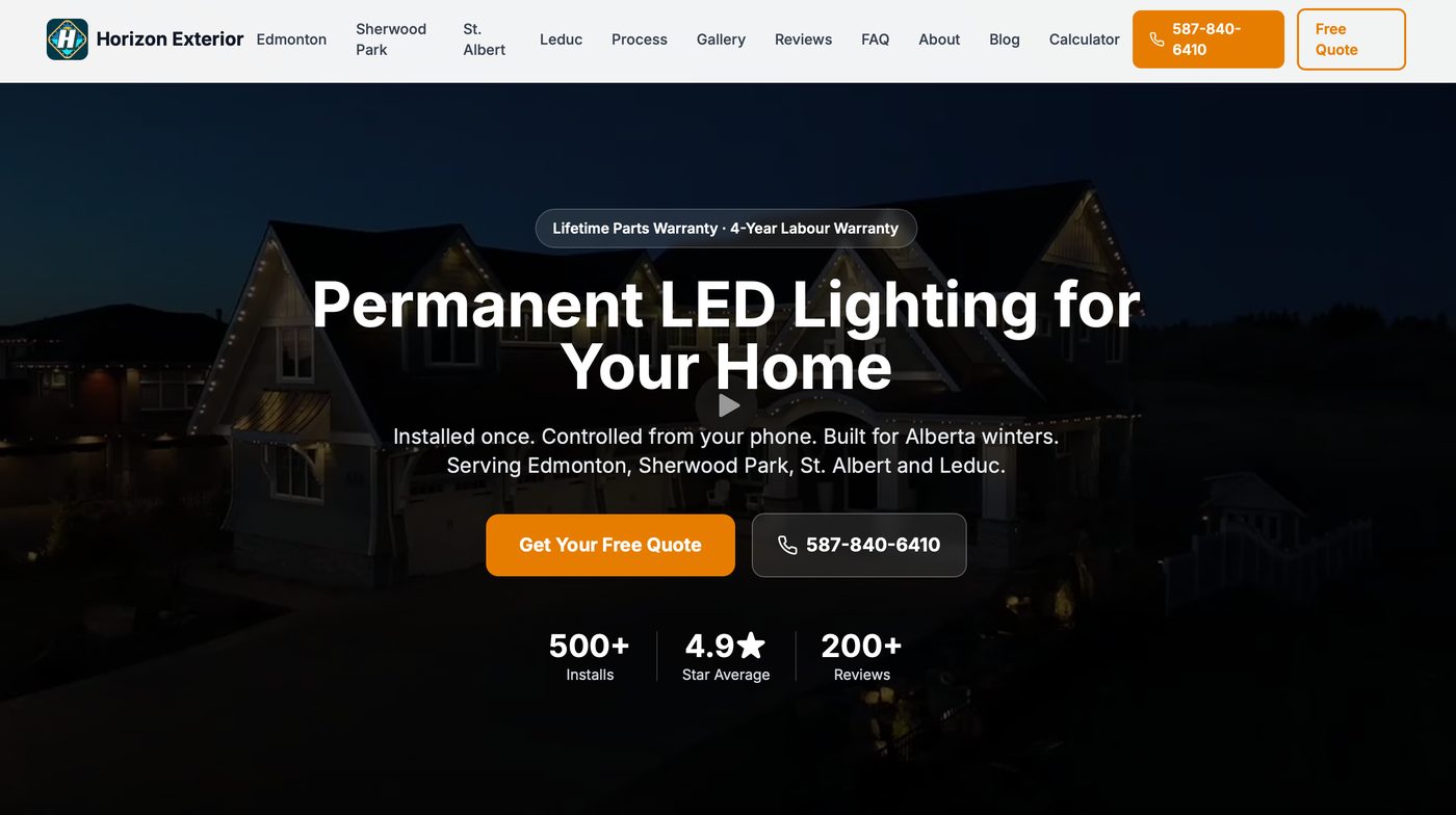 Horizon Exterior Solutions homepage